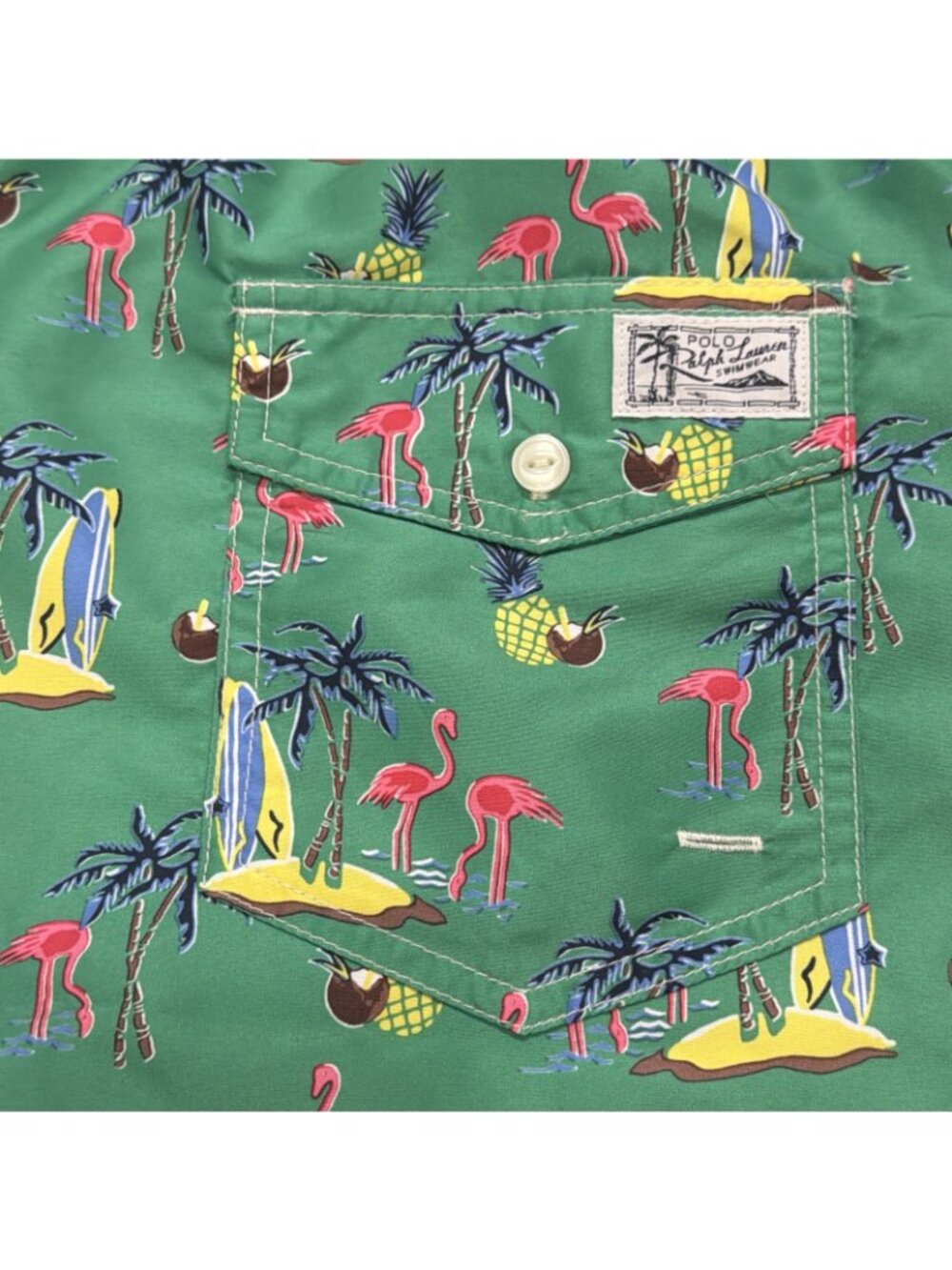 Polo Ralph Lauren Big & Tall LT Green Flamingo Tropical Swim Trunks Shorts - Picture 10 of 10
